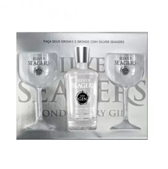 Kit Gin Seagers Silver C/ Taças 750ml